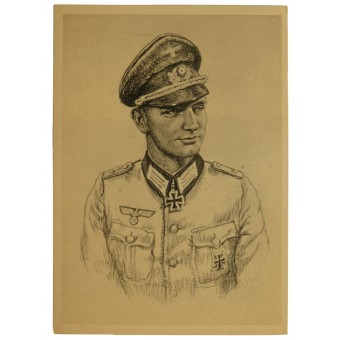 Postikortti - Ritterkreuzträger der Wehrmacht Alfred Germer. Espenlaub militaria